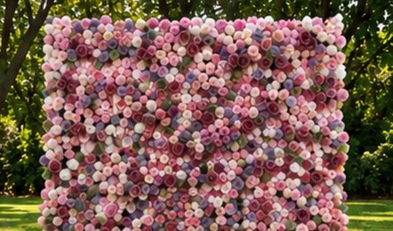 Garden Flower Wall rental, 8ft by 8ft